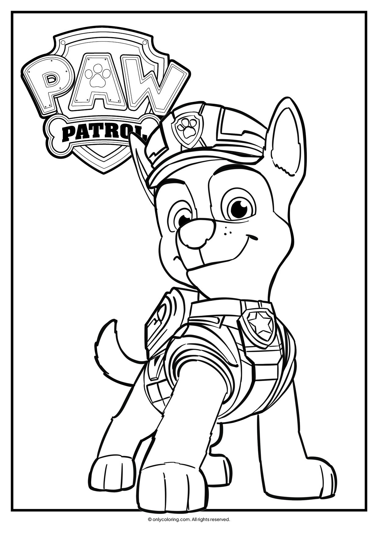 Paw Patrol Chase Coloring