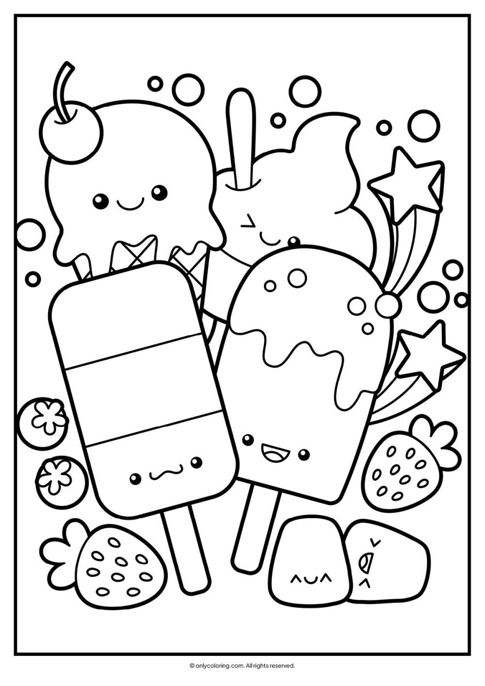 Kawaii colouring sheet