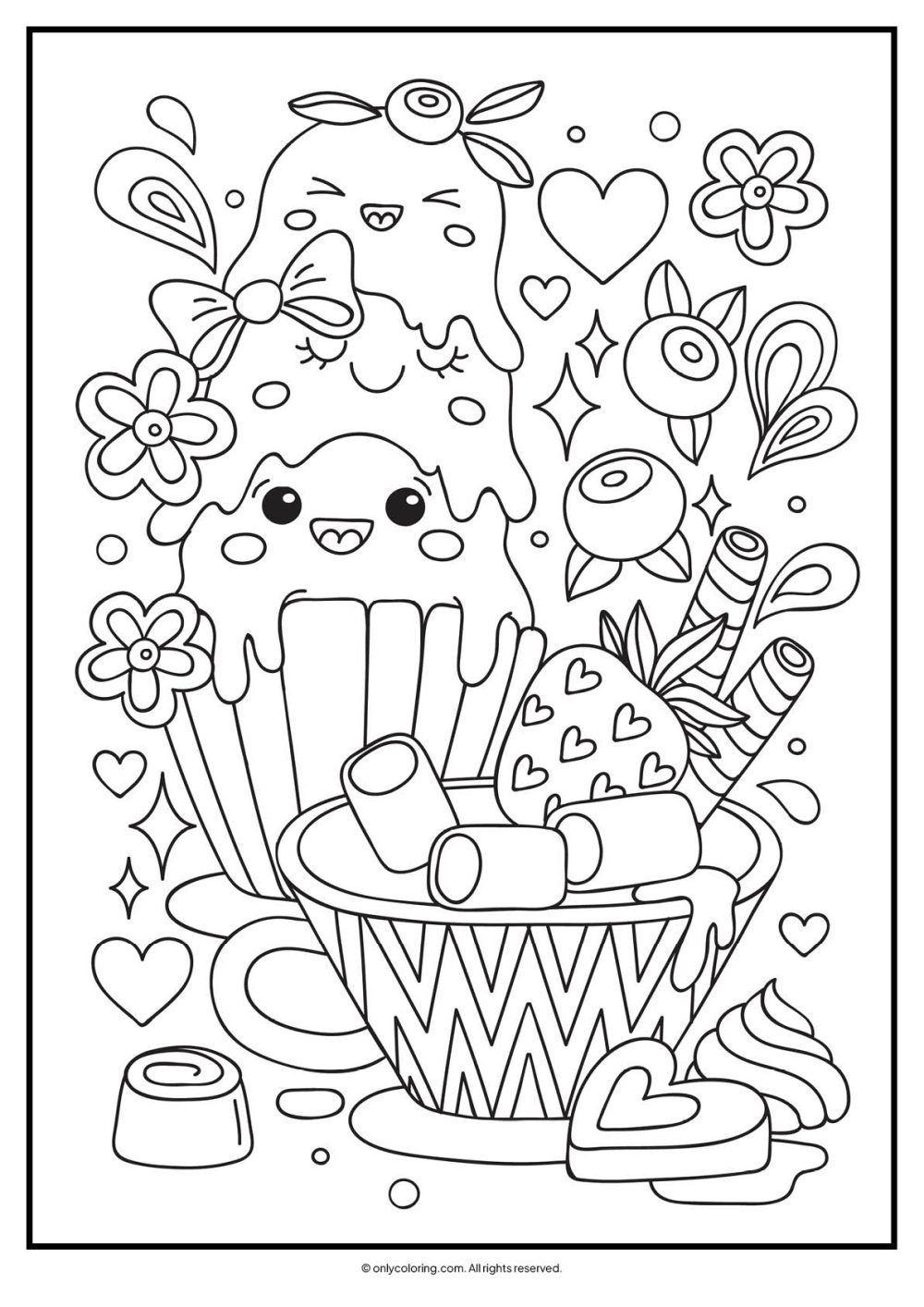 Kawaii colouring pages