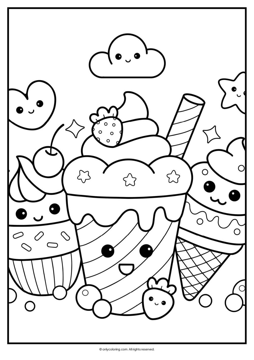 Kawaii colouring pages