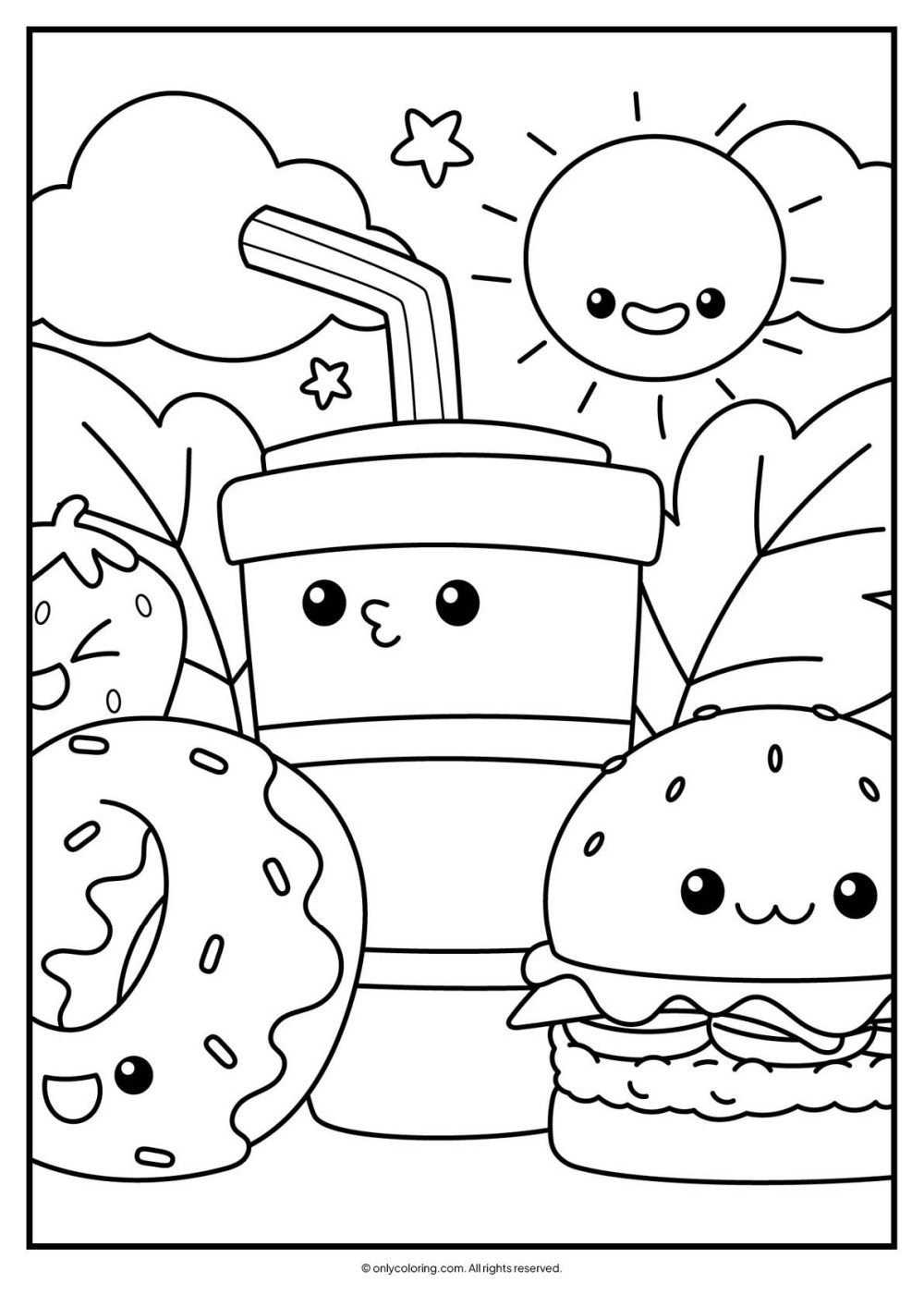 Kawaii colouring pages