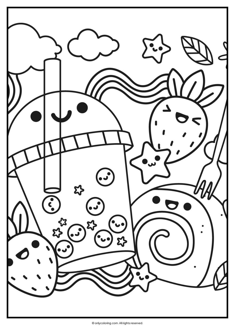 Kawaii colouring pages